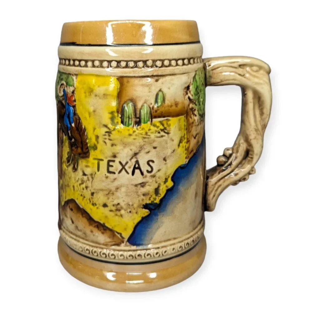 Vintage Texas Ceramic Beer Stein